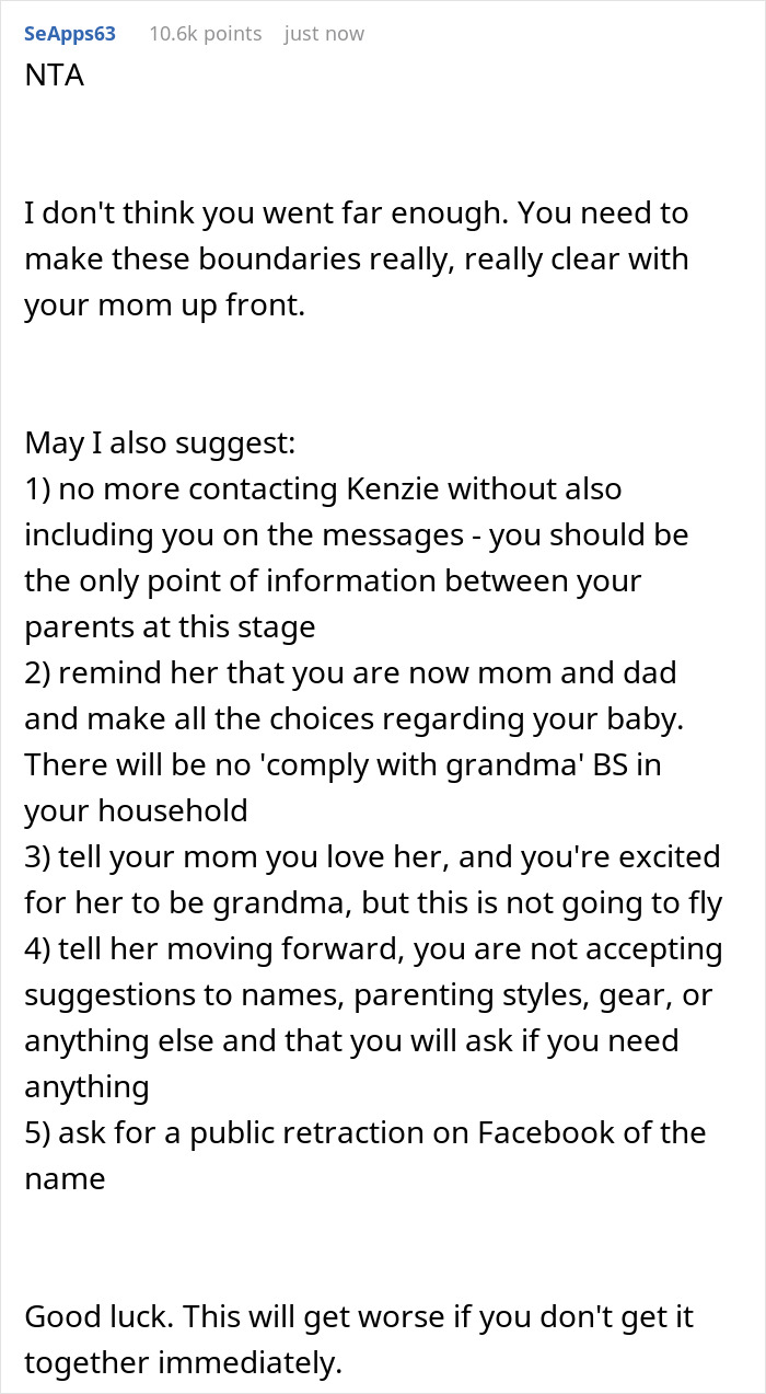 &ldquo;AITA For Telling My Mom She Has Zero Rights To Name My Wife&rsquo;s And My Child&rdquo;