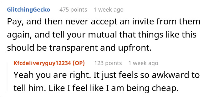 Person Has To Pay $17 For A Dinner Party They Assumed Was Free, Gets Mad And Vents Online Person Has To Pay $17 For A Dinner Party They Assumed Was Free, Gets Mad And Vents Online