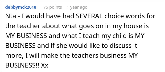Teacher Tells Parents Their Financial Talk With Daughter Is Very Inappropriate