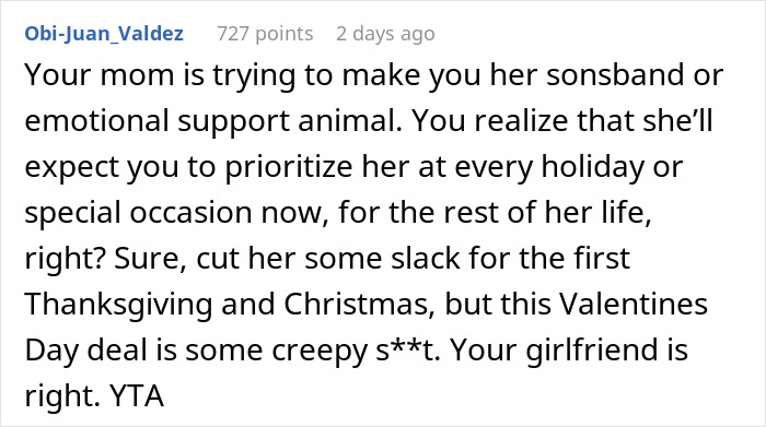 Guy Asks If He&rsquo;d Be A Jerk To Spend Valentine&rsquo;s With Mom Instead Of GF, Gets A Reality Check