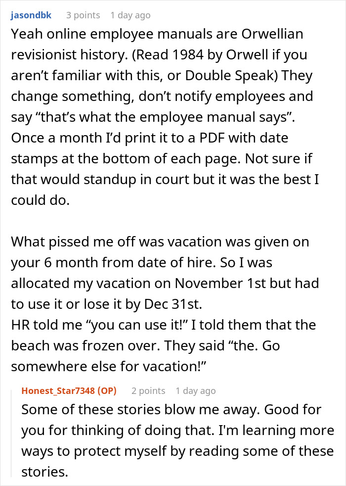 &ldquo;Four Paid Unused Vacation Days Will Cost You Thousands&rdquo;: Worker Complies With A Made-Up Rule