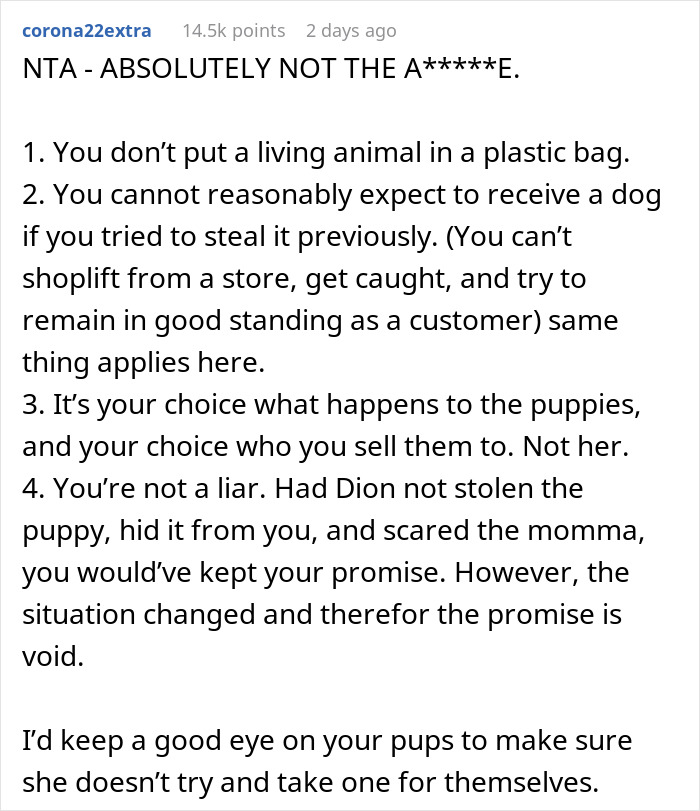 Woman Changes Her Mind About Giving A Puppy To Nephew When He Tries To Steal It, Asks If It&rsquo;s Wrong