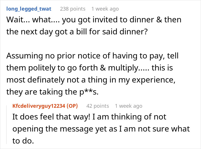 Person Has To Pay $17 For A Dinner Party They Assumed Was Free, Gets Mad And Vents Online Person Has To Pay $17 For A Dinner Party They Assumed Was Free, Gets Mad And Vents Online