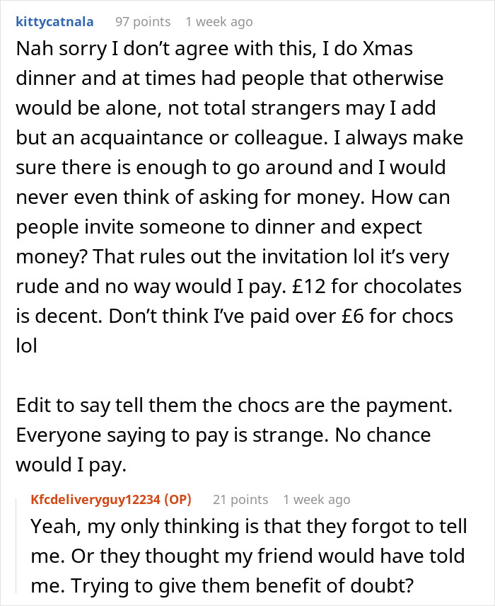 Person Has To Pay $17 For A Dinner Party They Assumed Was Free, Gets Mad And Vents Online Person Has To Pay $17 For A Dinner Party They Assumed Was Free, Gets Mad And Vents Online