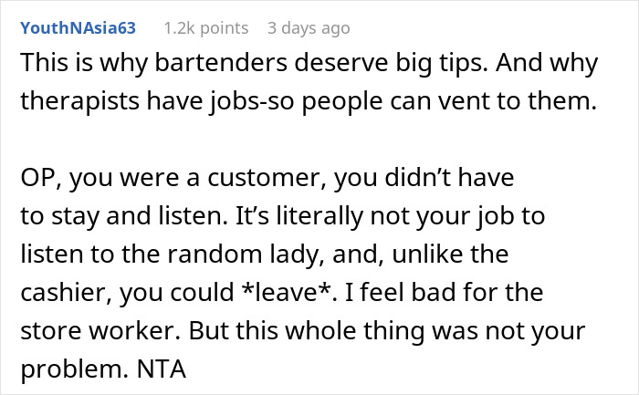 Shopper Shuts Up Trauma-Dumping Woman For Talking At Him While Checking Out Shopper Shuts Up Trauma-Dumping Woman For Talking At Him While Checking Out