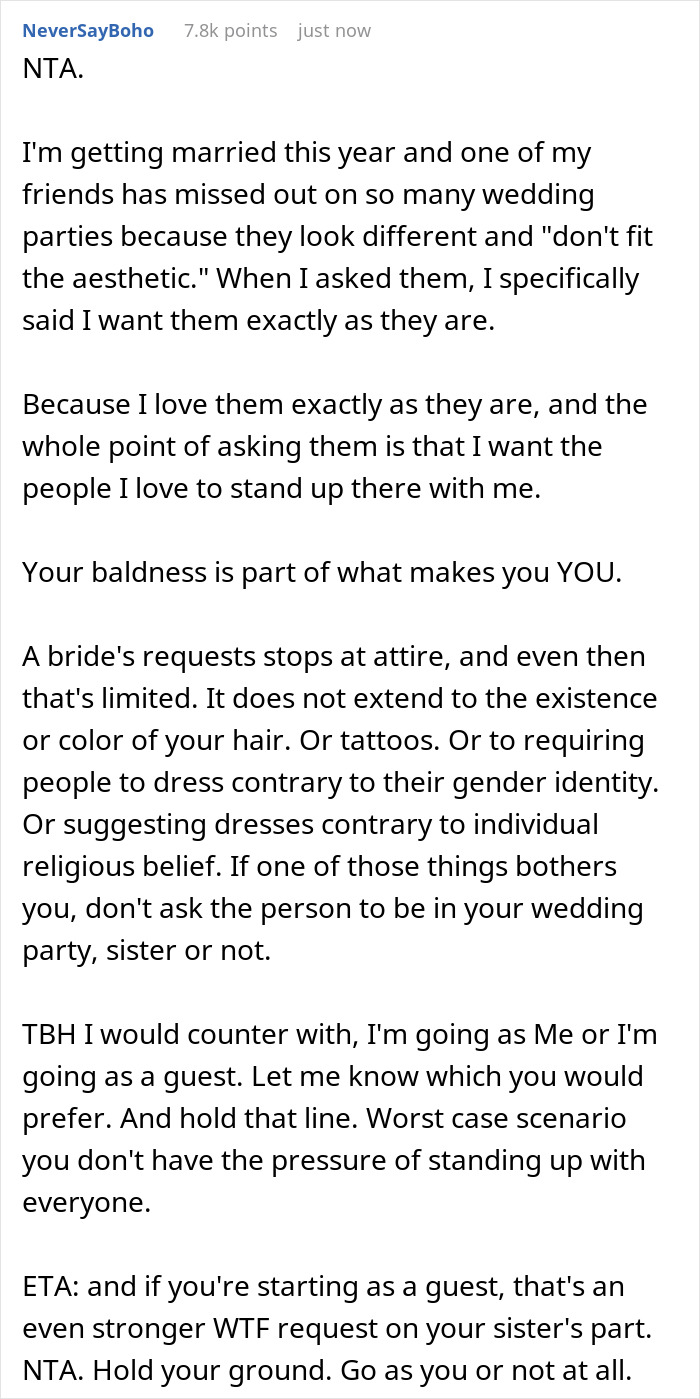 Teen Is Shocked At Sister&rsquo;s Audacity For Asking Her To Wear A Wig At Her Wedding