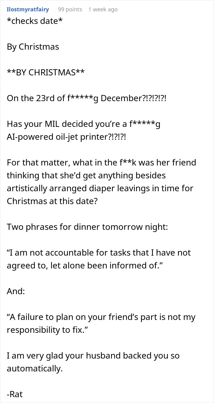 Artist Learns MIL Gave Her Services As A Present To Her Friends Without Her Consent