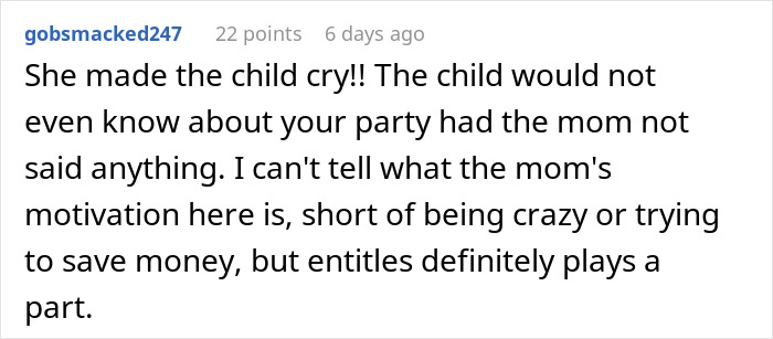 Entitled Mom Goes Off On A Woman For Not Wanting To Share Her Party With A 6 Y.O.