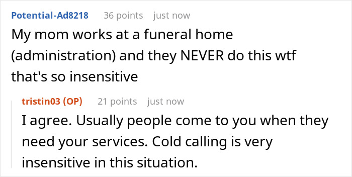 Woman Shares A Mildly Infuriating Story About A Call From Funeral Home Where She Buried Her Husband