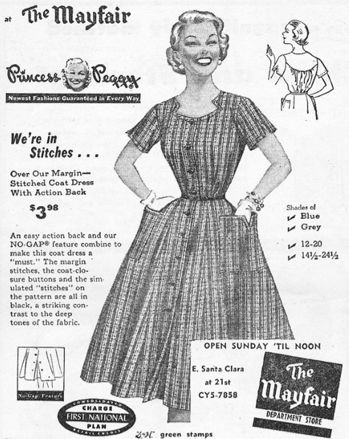 Mayfair Department Store Ad San Jose 1956