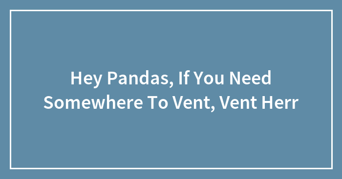 Hey Pandas, If You Need Somewhere To Vent, Vent Herr