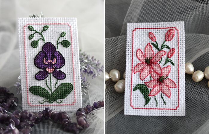 Cross Stitch Patterns: Flower Miniatures (15 Pics)