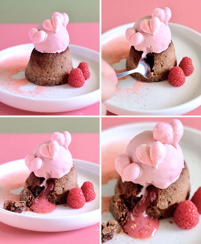 Raspberry Molten Lava Cake. Show Your Everlasting, Bleeding Love Through Valentine's Special Week