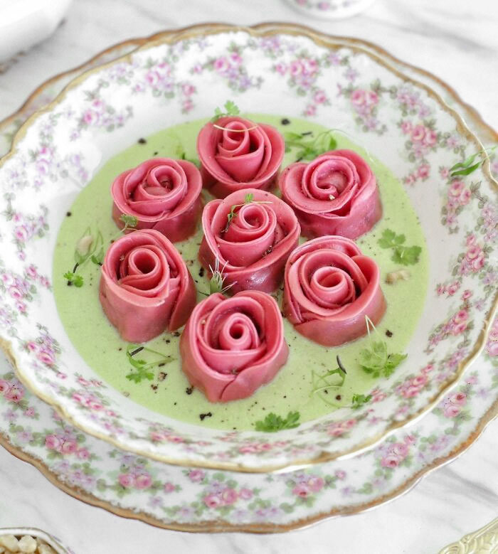 Rose-Shaped Ravioli. Once Thought Making Homemade Pasta Was A Complex Task, But Jokes On Me – It’s Easier Than Baking Cookies