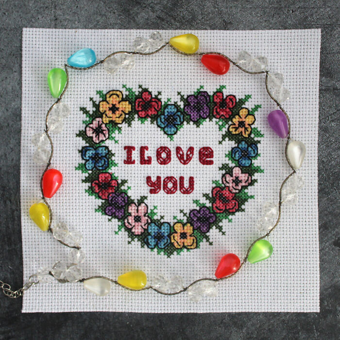 Simple And Easy Cross Stitch Patterns For Valentine's Day That I Made (10 Pics)