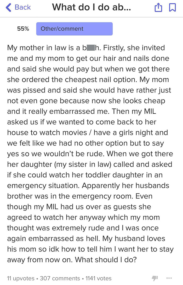 How Dare Her Mother-In-Law Be A Nice Person