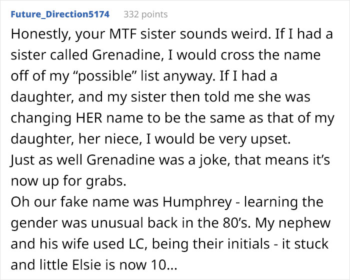 Copycat Sis Livid When It Turns Out Expecting Parents Were Bluffing About Baby’s Name Copycat Sis Livid When It Turns Out Expecting Parents Were Bluffing About Baby’s Name