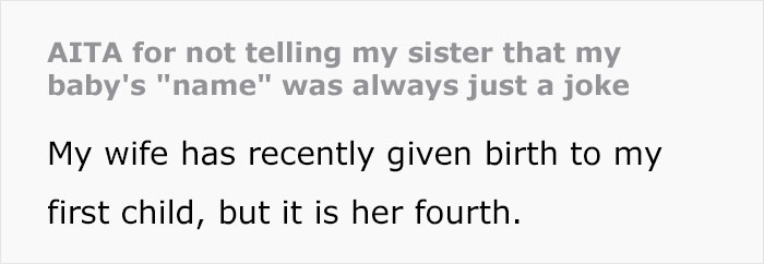 Copycat Sis Livid When It Turns Out Expecting Parents Were Bluffing About Baby’s Name Copycat Sis Livid When It Turns Out Expecting Parents Were Bluffing About Baby’s Name