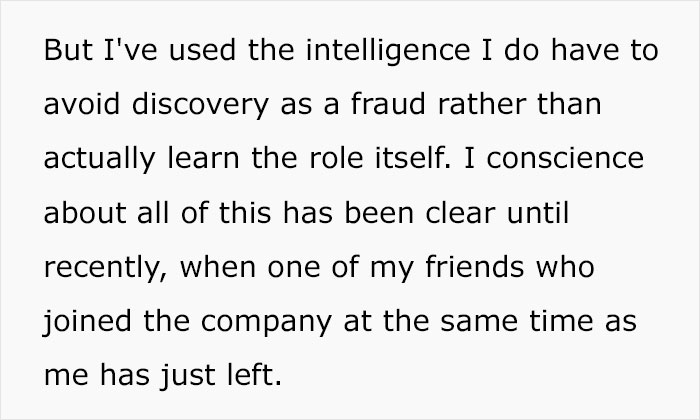 Person Discloses That They Have Faked Their Way To The Top, Wonders Whether This Is Morally Wrong Person Discloses That They Have Faked Their Way To The Top, Wonders Whether This Is Morally Wrong