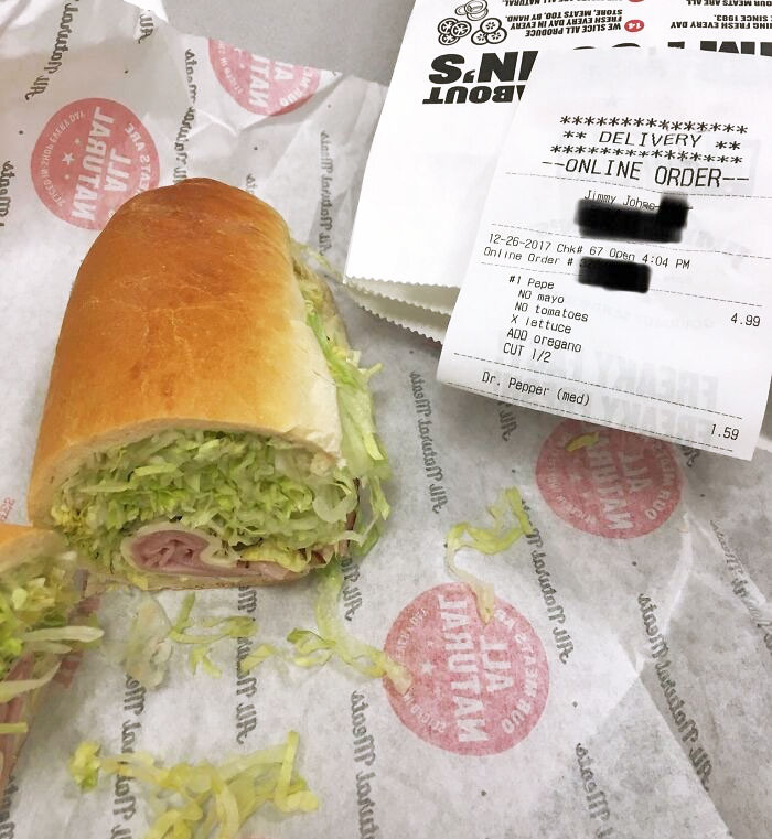 I Love You Random Jimmy John's Employee. I've Never Gotten This Much Extra Lettuce Before