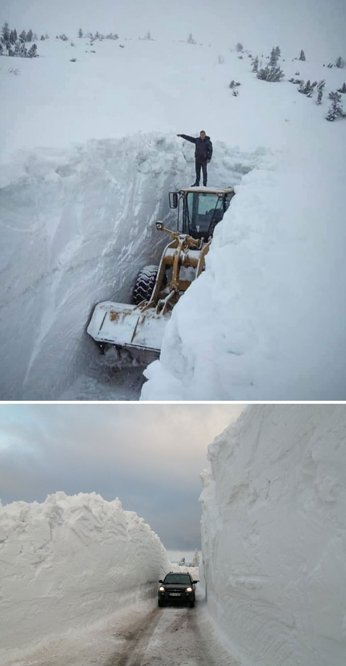 Snow Removal In Montenegro, Durmitor Mountain, Mid April