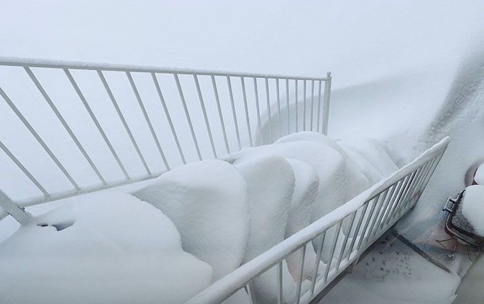 The Way The Snow Accumulated On Our Steps