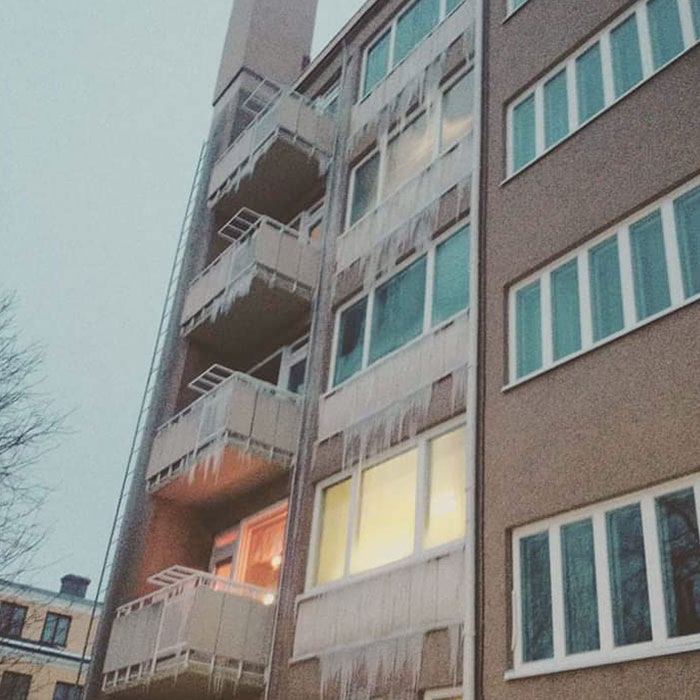 When Water Pipes Burst In The Top Floor Apartment During Winter