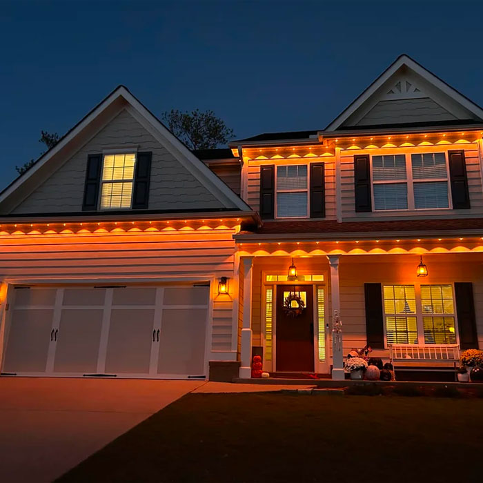 House with warm lighting