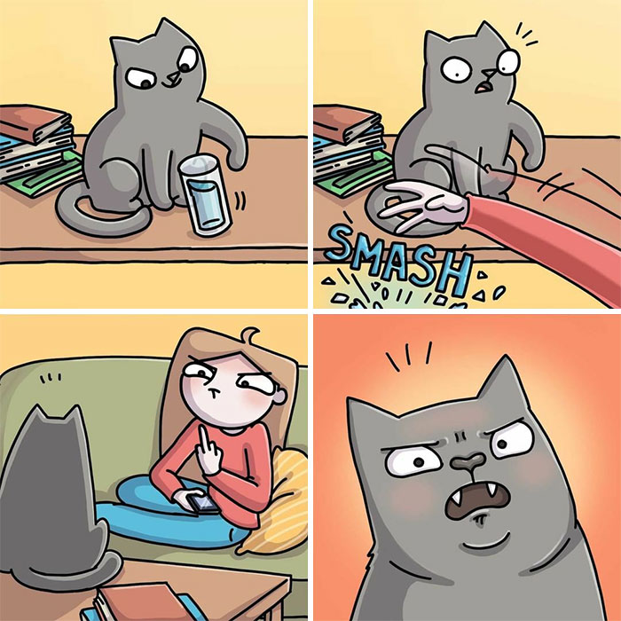 Artist Documents What Living With Two Ferrets And A Cat Is Like (30 New Pics)