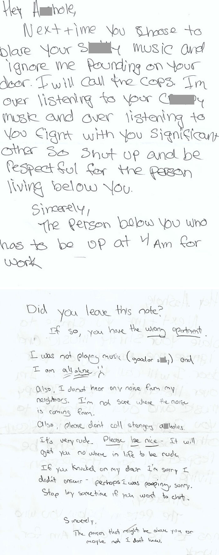 Note From A Neighbor And My Response - Is It Okay?