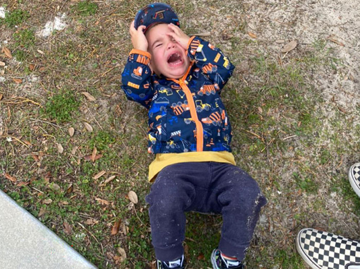 Our Son At The Beach Park Earlier This Morning. I Wouldn't Let Him Touch A Washed-Up Jellyfish