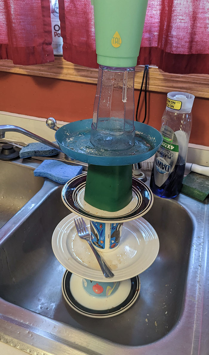 My Son Thinks He Is Hilarious - Told Him To Stack The Dishes In The Sink