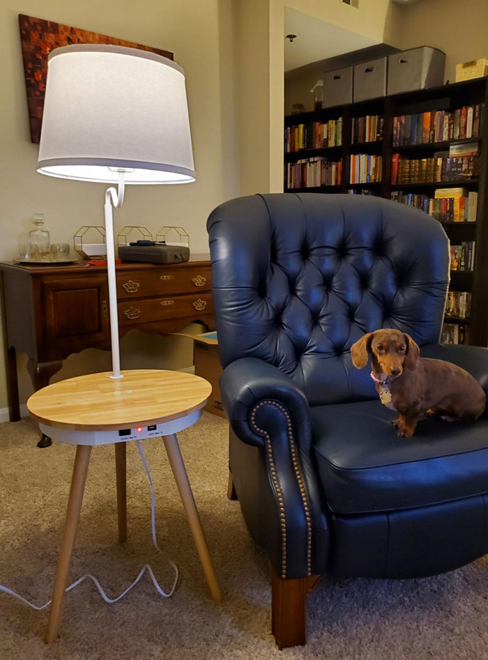 Enjoy A Well-Lit Workspace Or Cozy Reading Nook With This Stylish And Functional Table And Lamp Combo