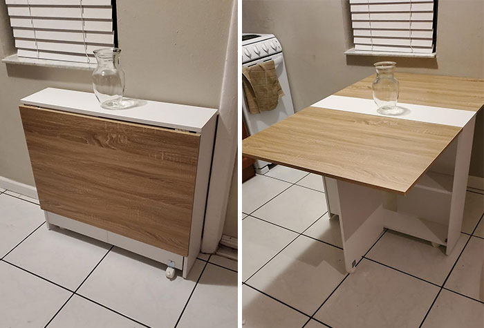 Host Dinner Parties Without Sacrificing Space With This Clever Folding Dining Table With Wheels