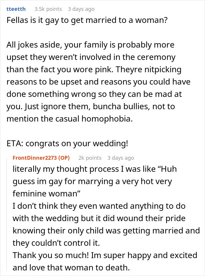 Bride And Groom Wear Lilac And Pink, Groom’s Family Decides That This Is An Issue Bride And Groom Wear Lilac And Pink, Groom’s Family Decides That This Is An Issue