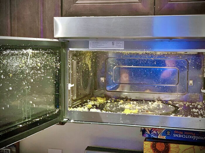 This Is What Happens When You Tell Your Kid To Make His Own Snack And He Microwaves An Egg For 11 Minutes