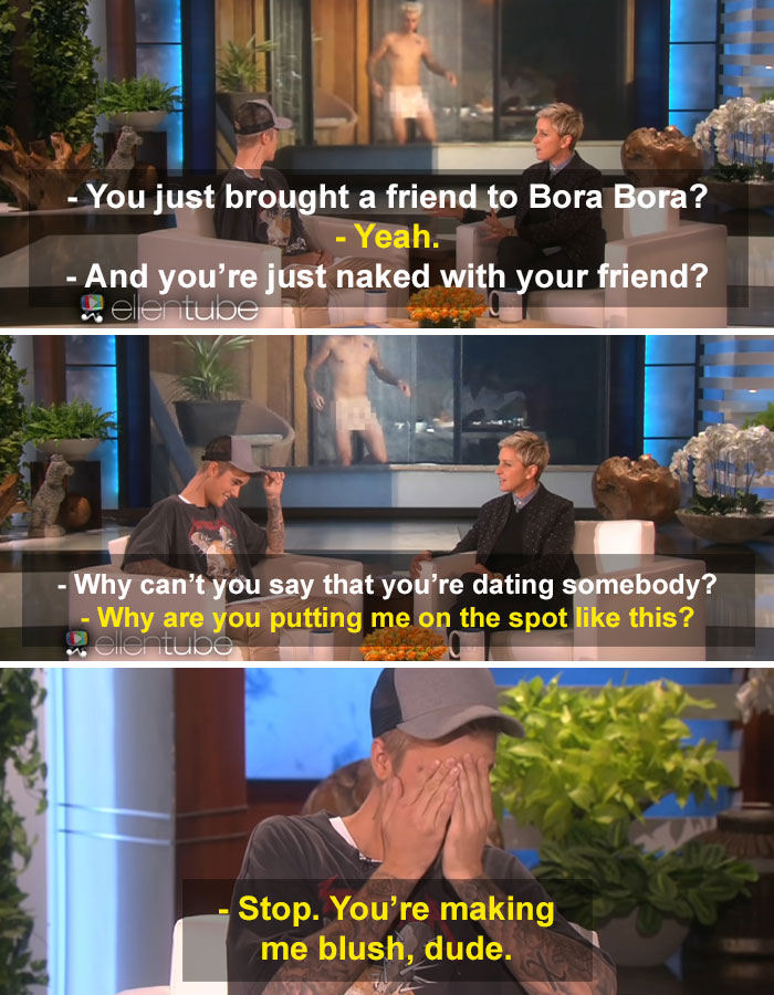 Ellen Degeneres Violates Justin Bieber's Privacy On Air
