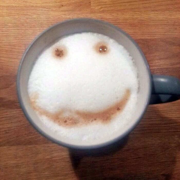 Evening Coffee. Delightful Art. Must Be One Of The Best Latte Arts I've Seen. No Doubt