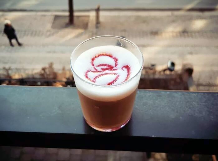 Sugary Wildberry-Vanilla Latte With Only God Knows What Abstractionism On Top