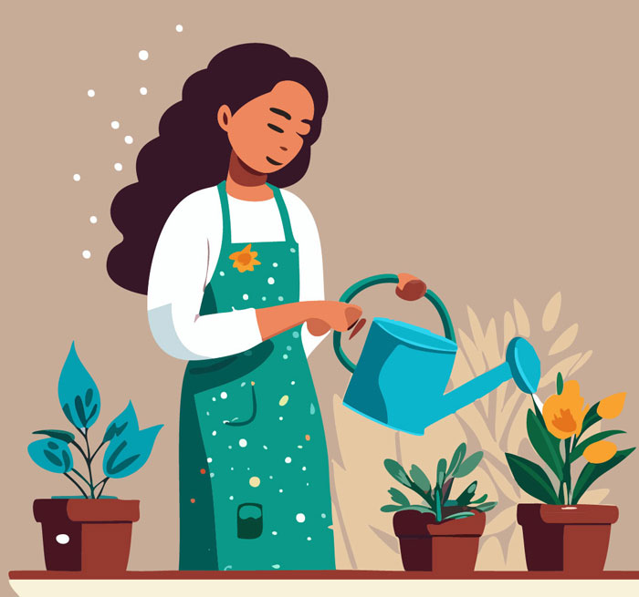 illustration of companion plants for lisianthus