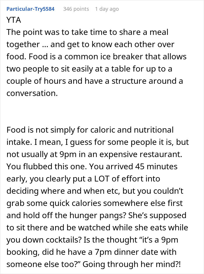 Guy Doesn't Understand Why Date Got Upset He Ate Without Her, The Internet Doesn&rsquo;t Hold Back
