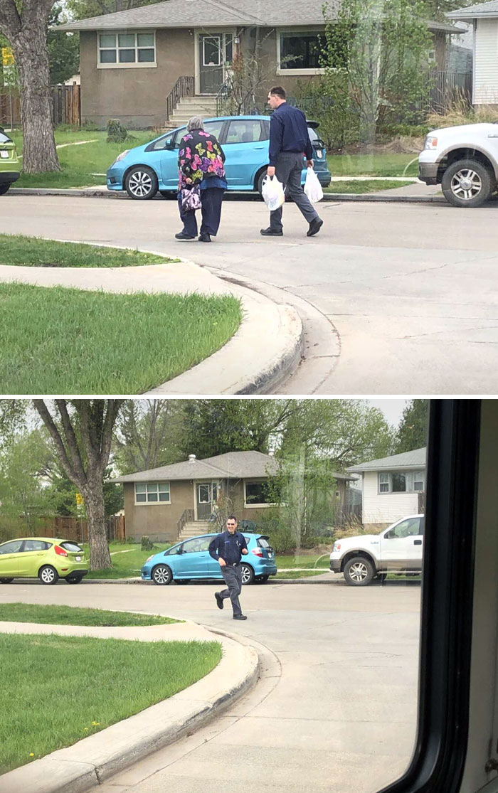 Este conductor del autobús ayudó a una anciana a llevar la compra, los mejores 10 minutos que he pasado esperando el autobús