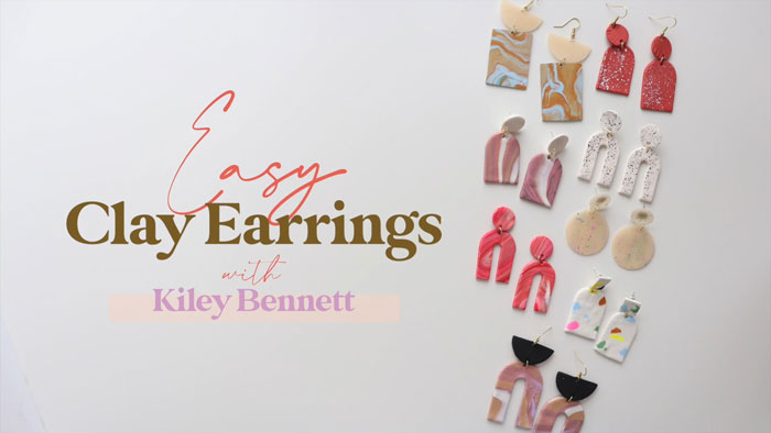 Learn to make stylish clay earrings in the beginners' course 'Easy Clay Earrings: Learn 3 Styles using Oven-Bake Clay' led by Kiley Bennet . No experience needed for this engaging DIY craft!