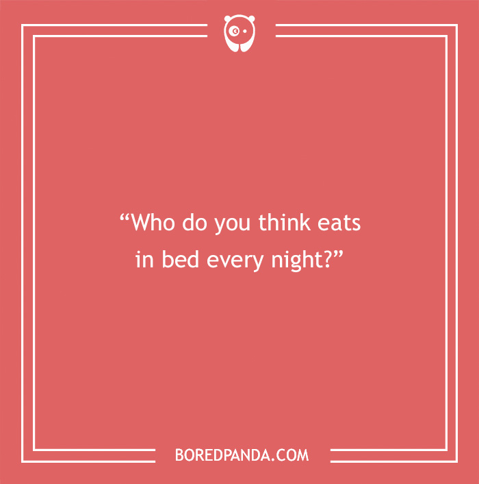 Paranoia questions asking who people think eats in bed every night on a red background with white text.