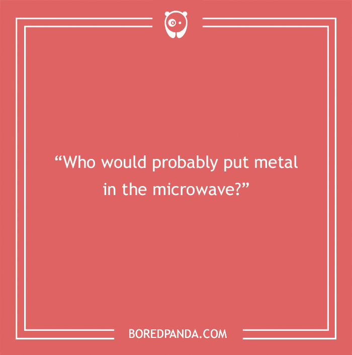 Paranoia questions example on a red background asking who would probably put metal in the microwave to find out thoughts.