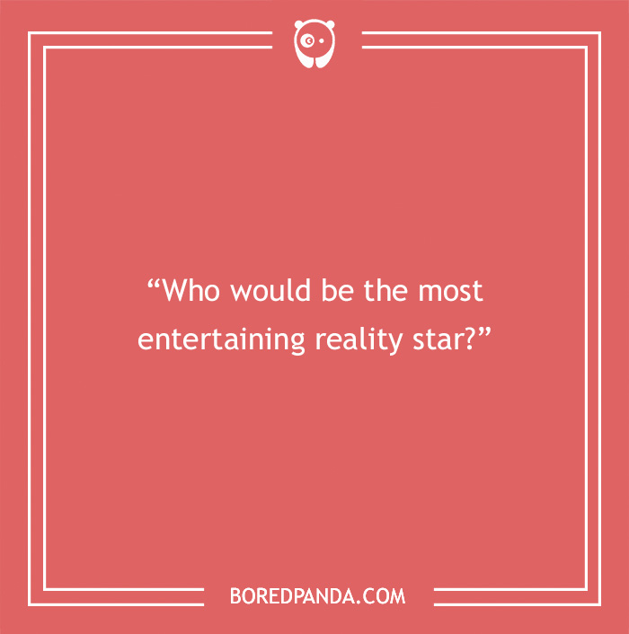 Red background with white text asking a paranoia question to find out what people think about reality stars.