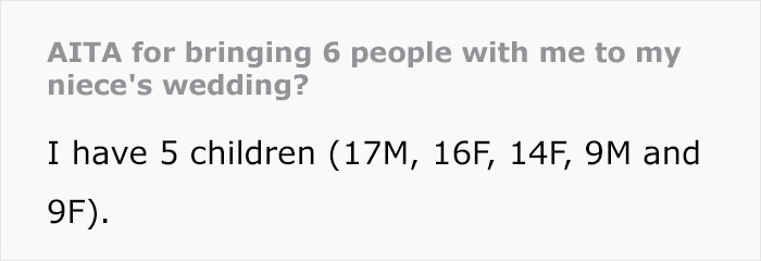 &ldquo;Am I A [Jerk] For Bringing 6 People With Me To My Niece&rsquo;s Wedding?&rdquo;