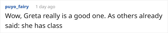 Comment praising Greta Gerwig's classy response to Jo Koy's Barbie joke.