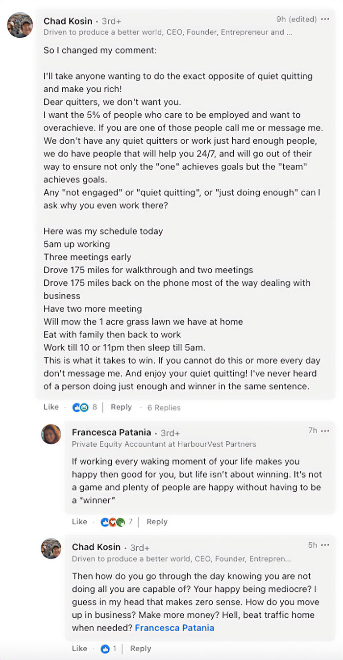 Insufferable CEO On Quiet Quitting