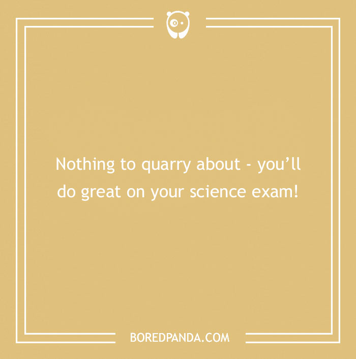 Humorous rock-themed quote on a cream background.